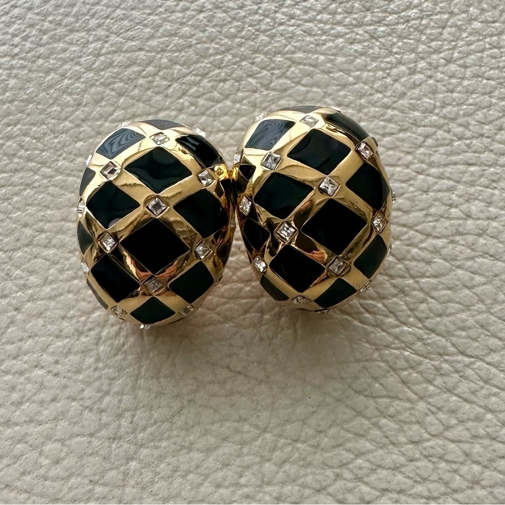 St. John large dome Swarovski clips. Perfect condition!